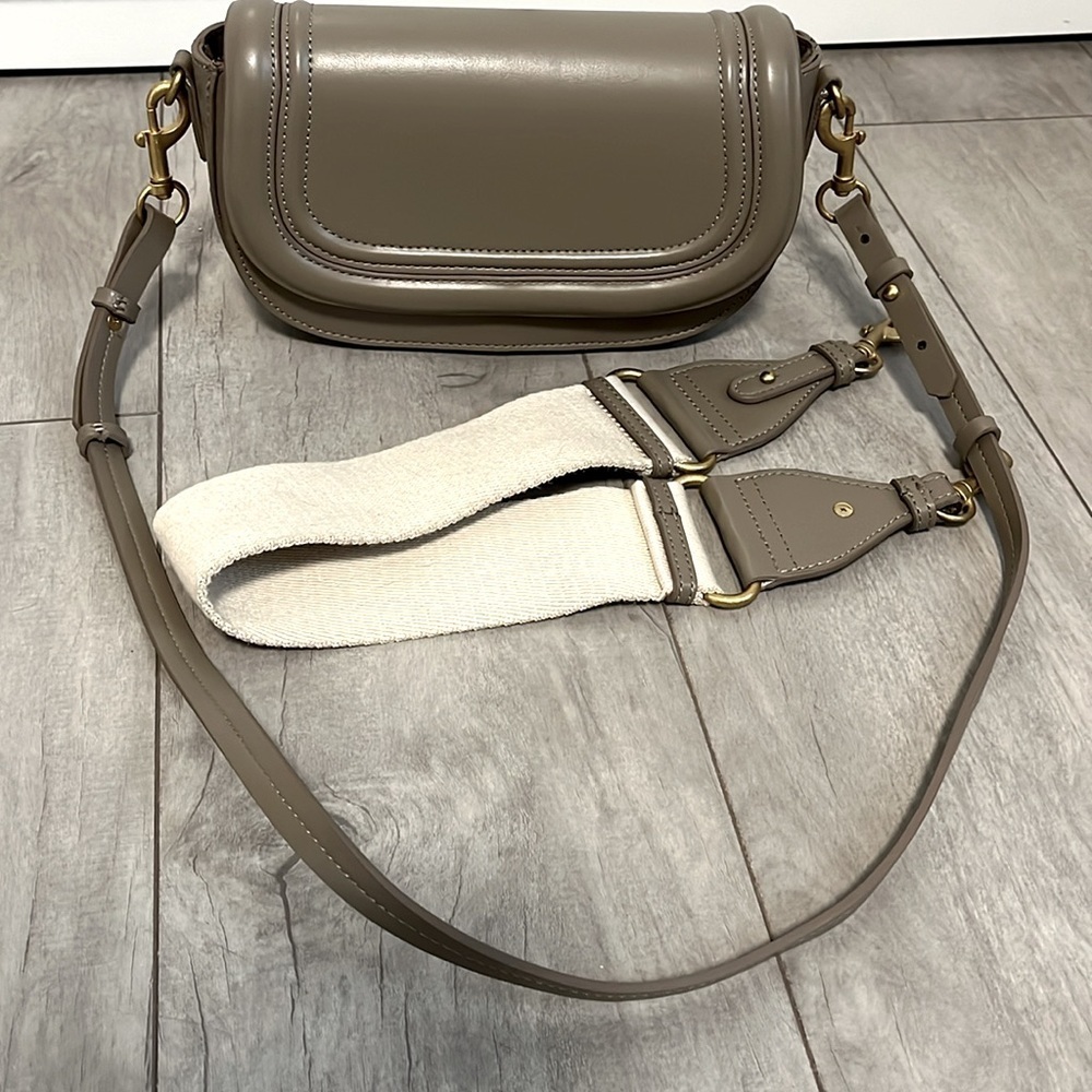 ZARA NWOT VIRAL Taupe Crossbody Bag With 2 Straps Short Long